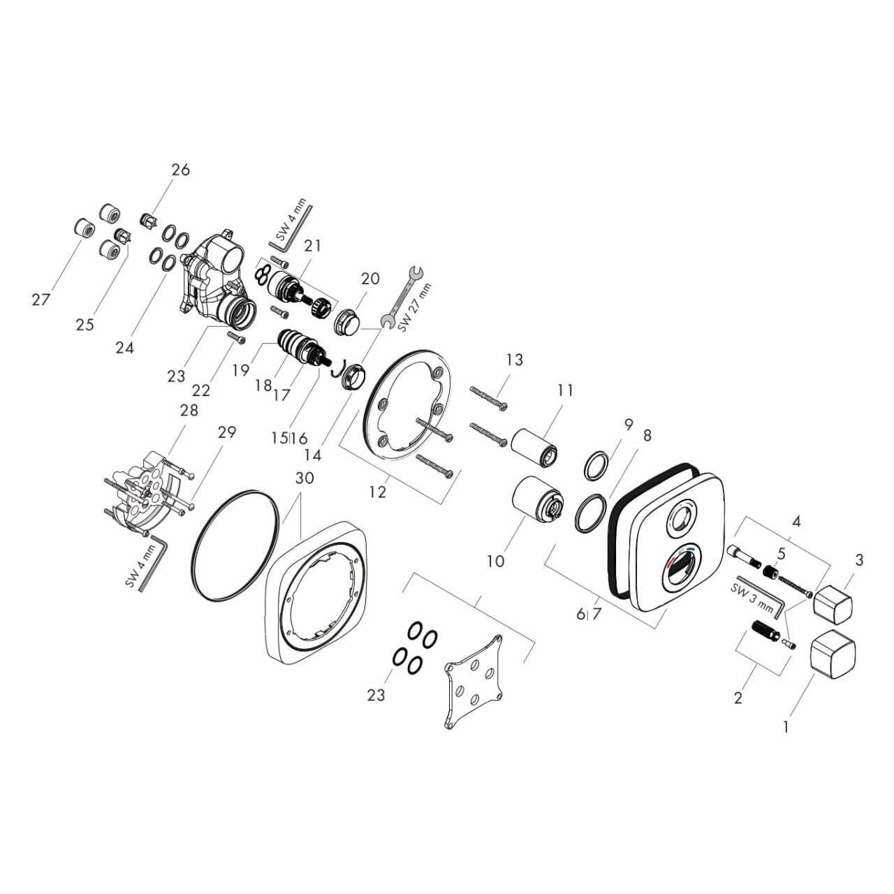 Hansgrohe Thermostatarmatur Ecostat Chrom (15708000)