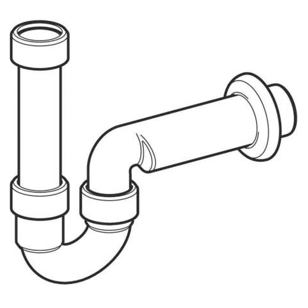 Geberit Rohrbogengeruchsverschluss Ø 50 mm, für Geräte, weiß (10113889)