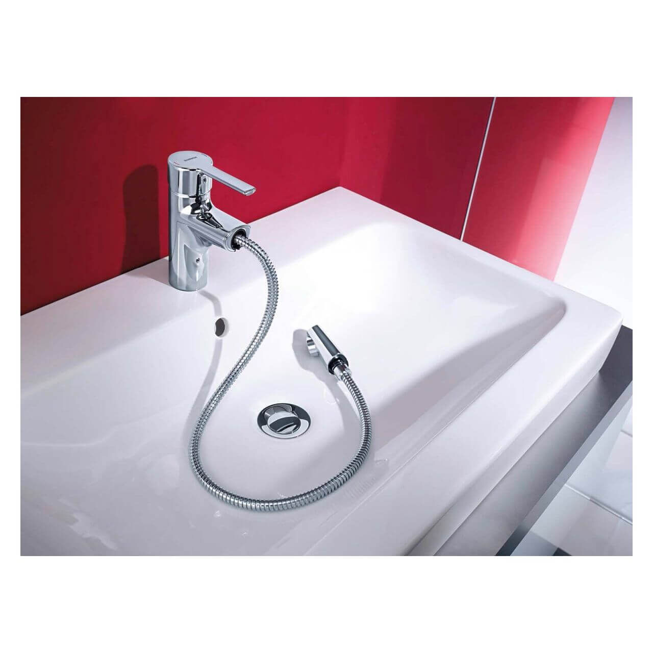 Hansa Waschtischarmatur Hansaronda Chrom mit herausziehbarem Auslauf DN 15 (03012173)