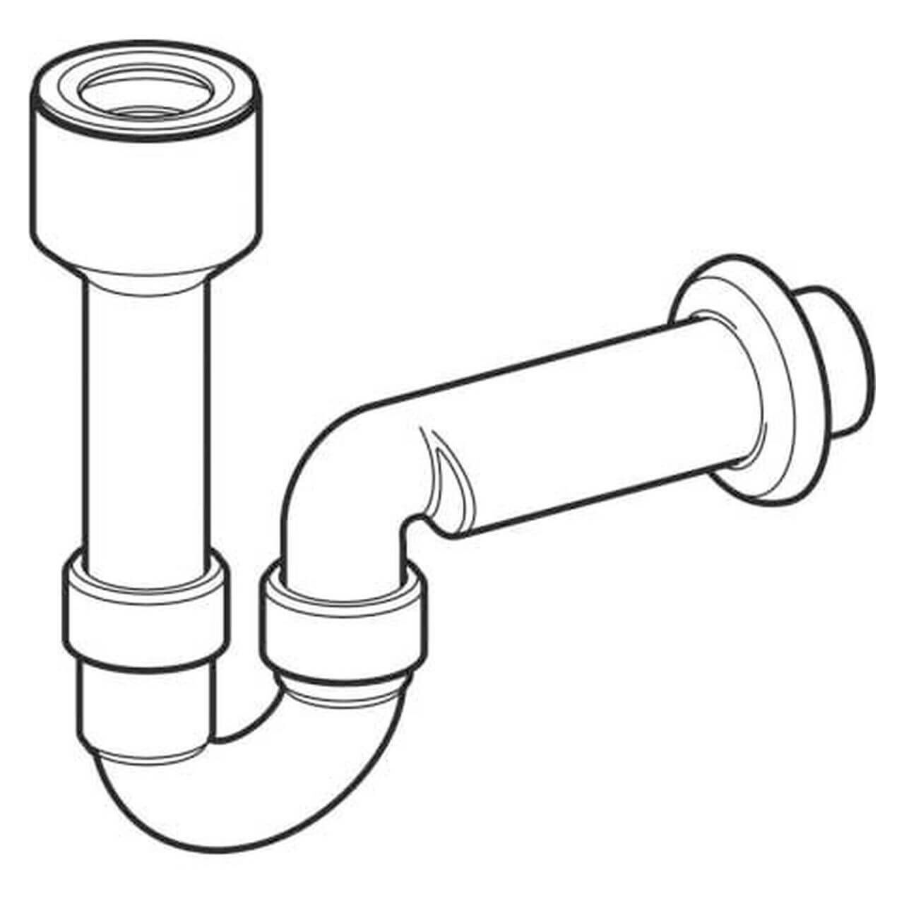 Geberit Röhrengeruchsverschluss Ø 50 mm für Ausgussbecken Weiß (152701111)