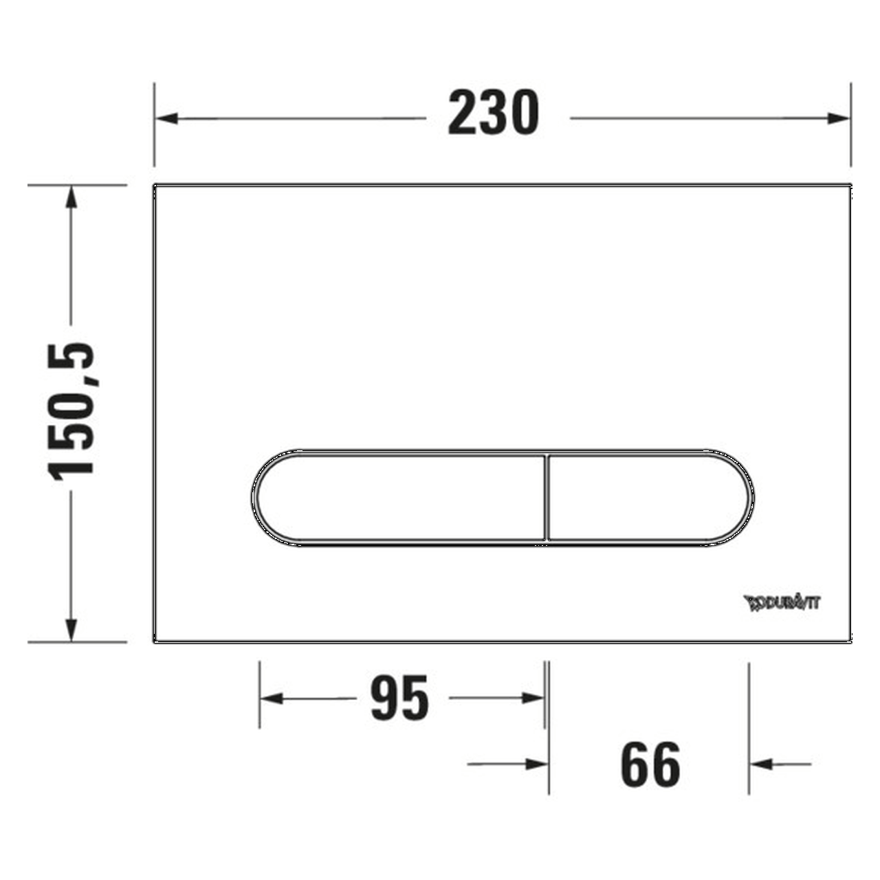 Duravit Betätigungsplatte DuraSystem Beta 100 Chrom, Dual Flush (WD5009021000)