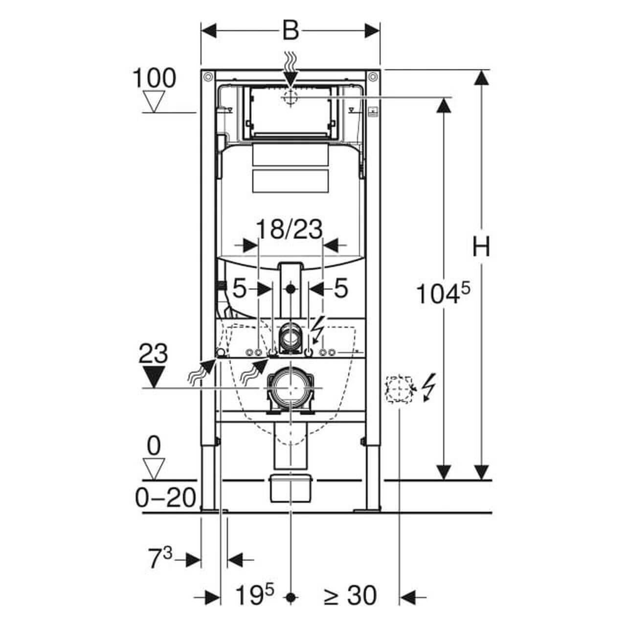 Geberit Wand-WC-Element Duofix BH 112 cm mit UP-Spülkasten 12 cm (111300005)