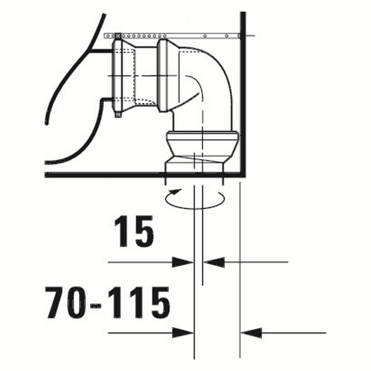 Duravit Stand-Tiefspül-WC Kombi No.1 36,5x65 cm 6 l waagerechter Abgang Rimless Weiß (2182090000)