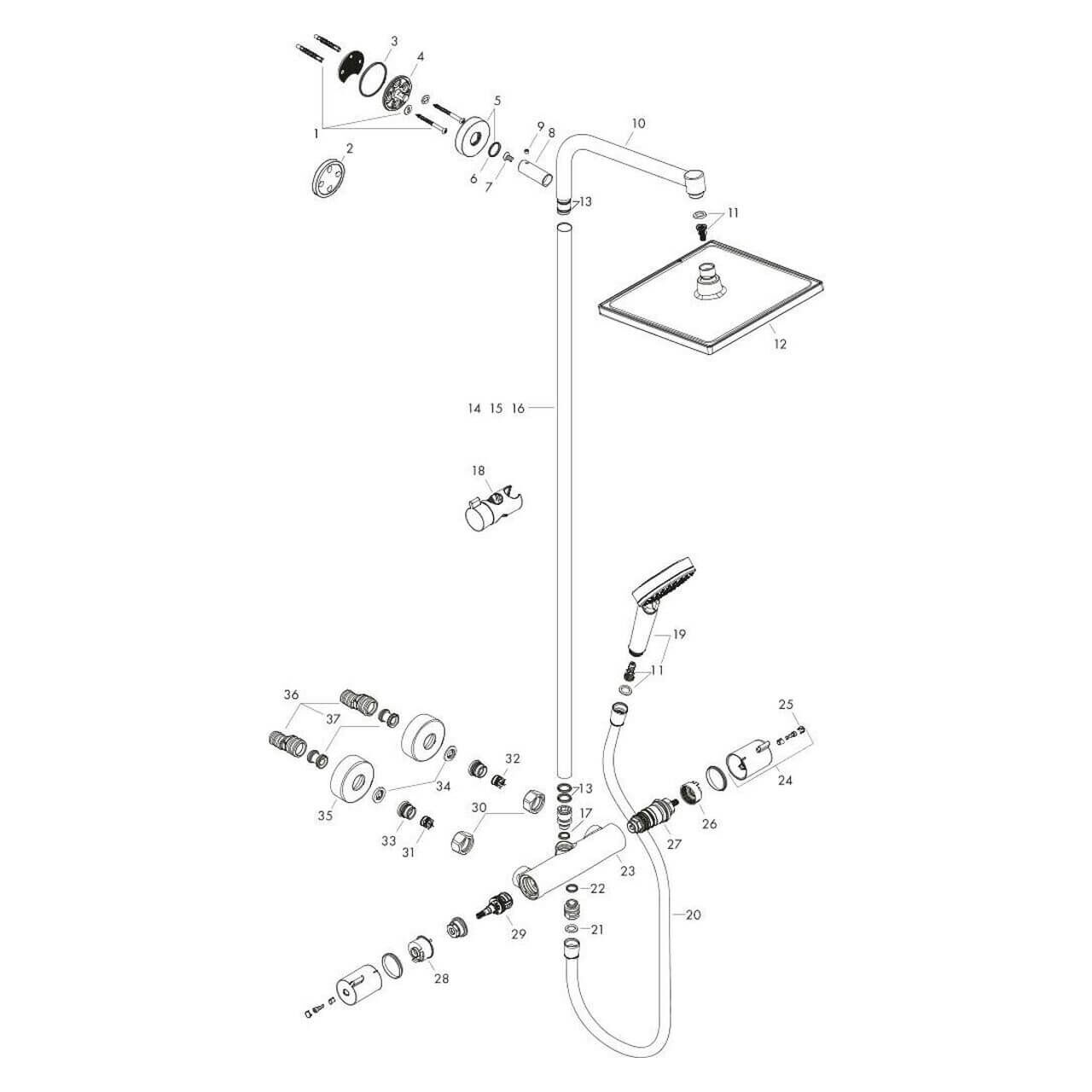 Hansgrohe Duschsystem Crometta EcoSmart 15 l/min Chrom (27271000)