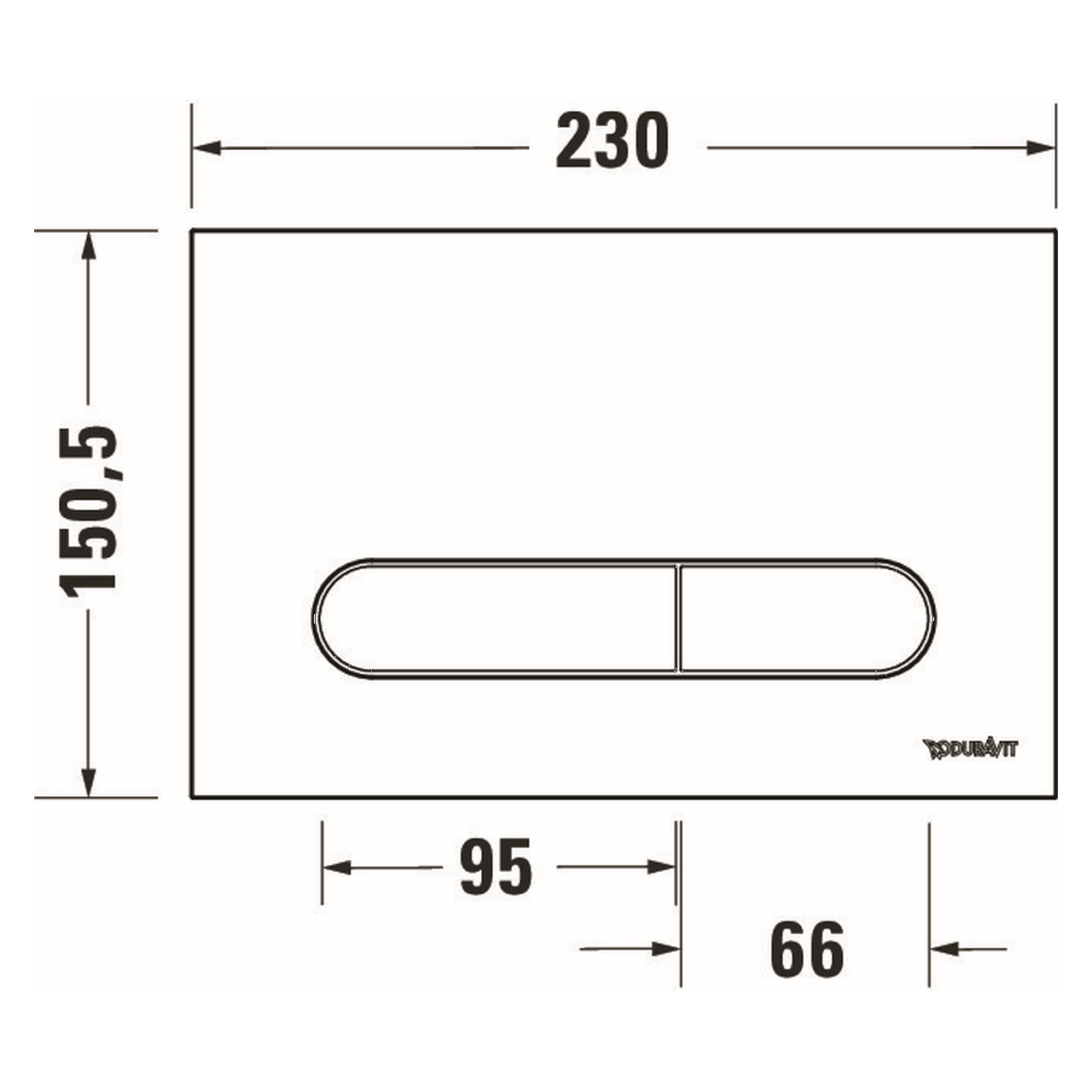 Duravit Betätigungsplatte DuraSystem Beta 100 Weiß, Dual Flush (WD5009011000)