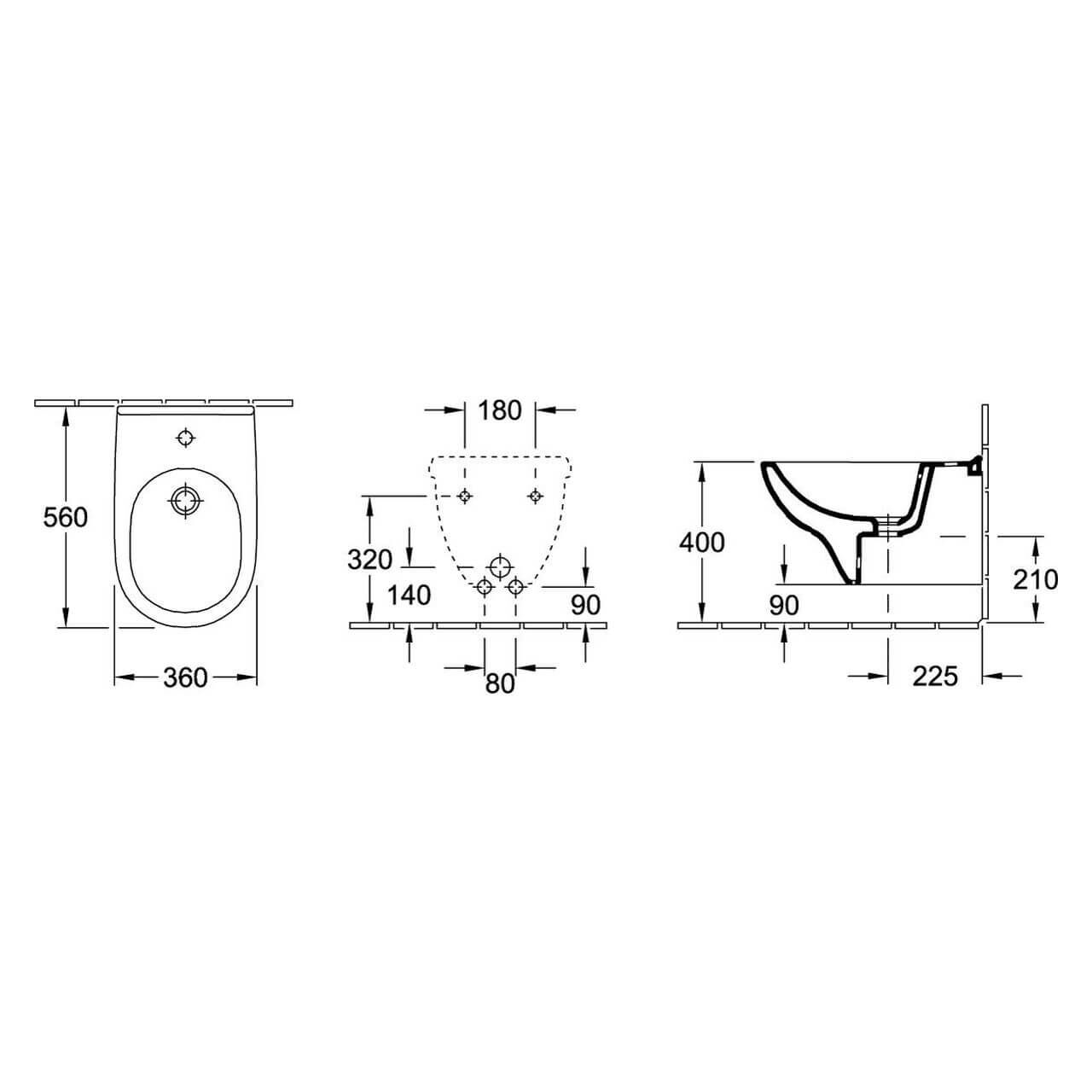 Villeroy & Boch Wand-Bidet O.novo Weiß (54600001)