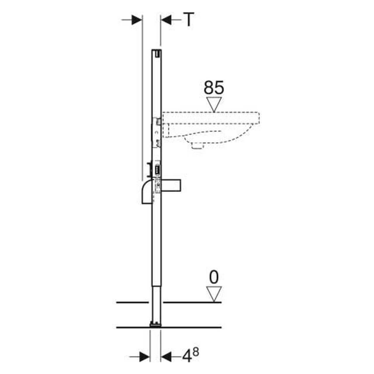 Geberit Waschtischelement Duofix BH 112 cm für Standarmatur Trockenbau (111430001)