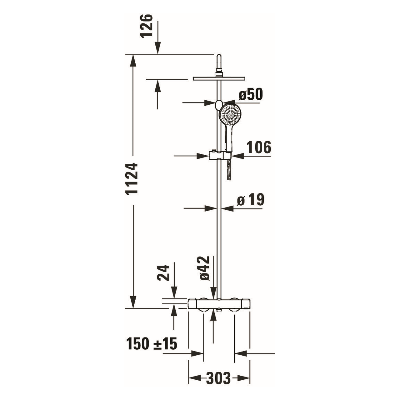 Duravit Duschsystem 1000 354 mm mit Thermostat Chrom (TH4280008010) – jetzt bei Meds24 Duravit Duschsystem 1000 354 mm mit Thermostat Chrom (TH4280008010)