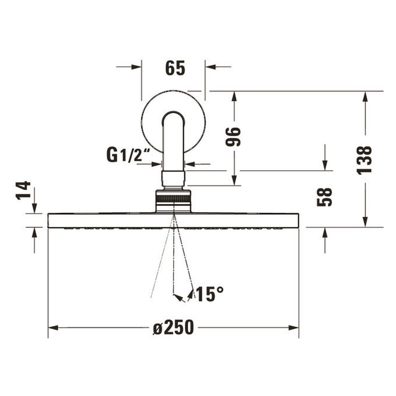 Duravit Kopfbrausenset MinusFlow Chrom mit Brausearm (UV0752001010)
