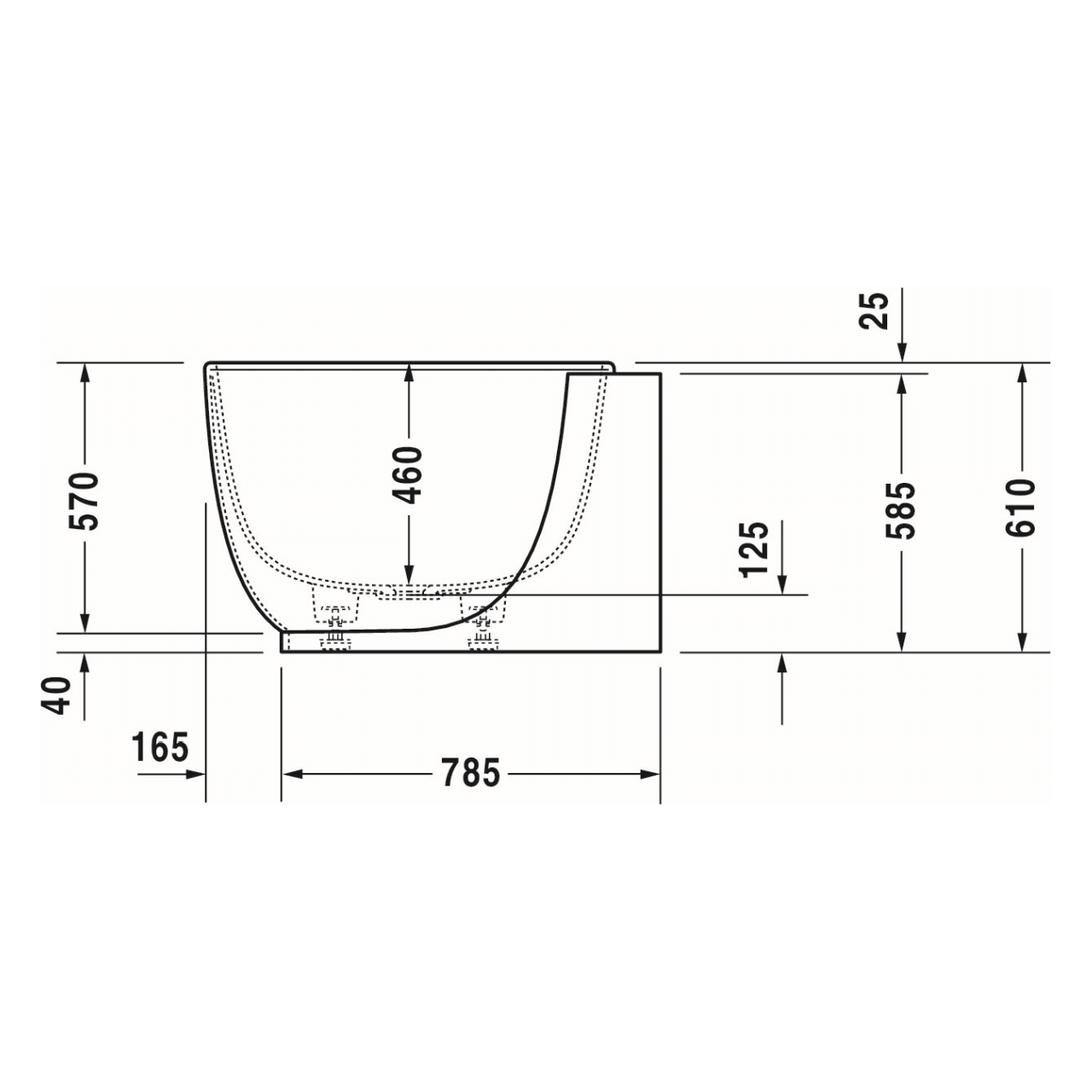 Duravit Oval-Badewanne Luv 185x95 cm matt Weiß, links (700431000000000)