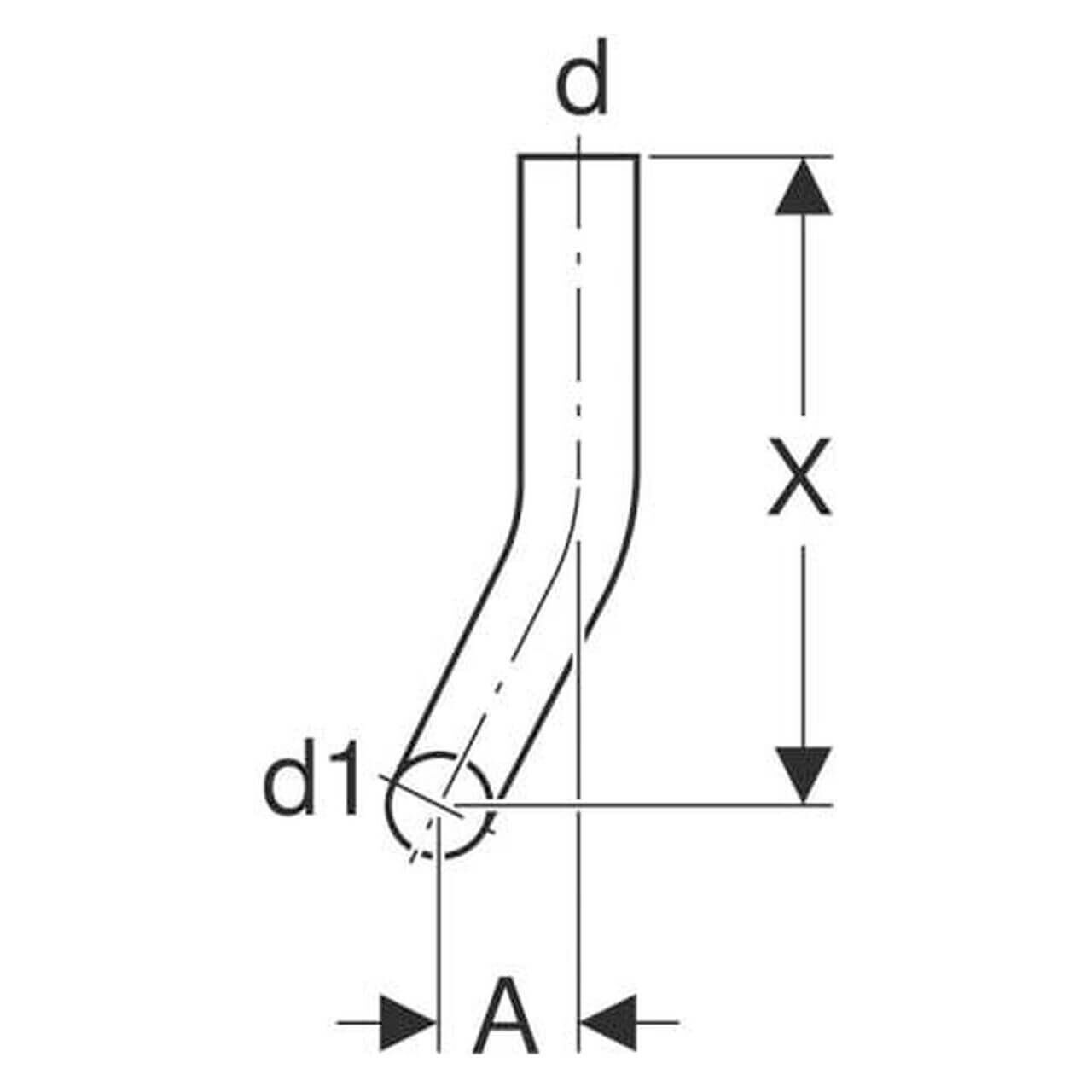 Geberit Spülbogen 90° gekröpft, 6 cm links, 50 mm, 28x21 cm, Weiß (118122111)