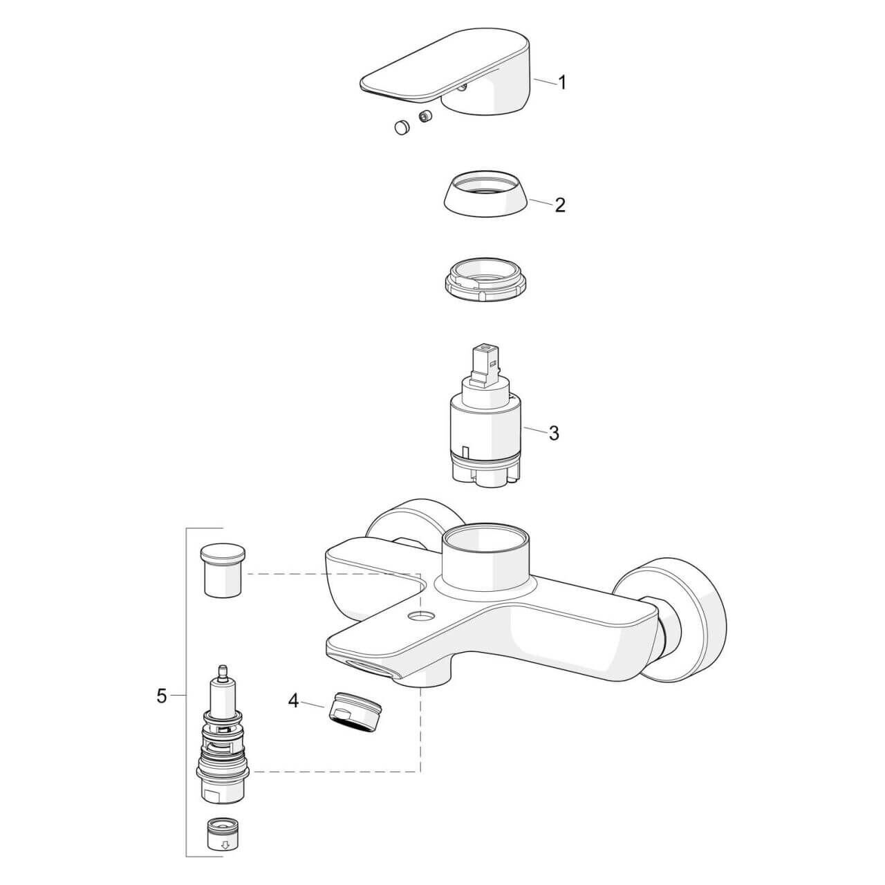 Hansa Wannenarmatur Hansabasic Chrom DN 15 (55442103)