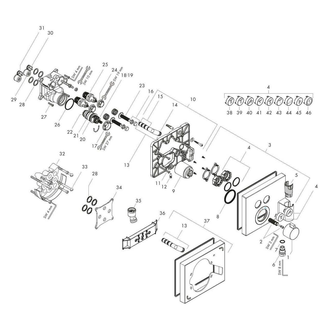 Hansgrohe Thermostatarmatur mit Halter ShowerSelect Chrom (15765000)