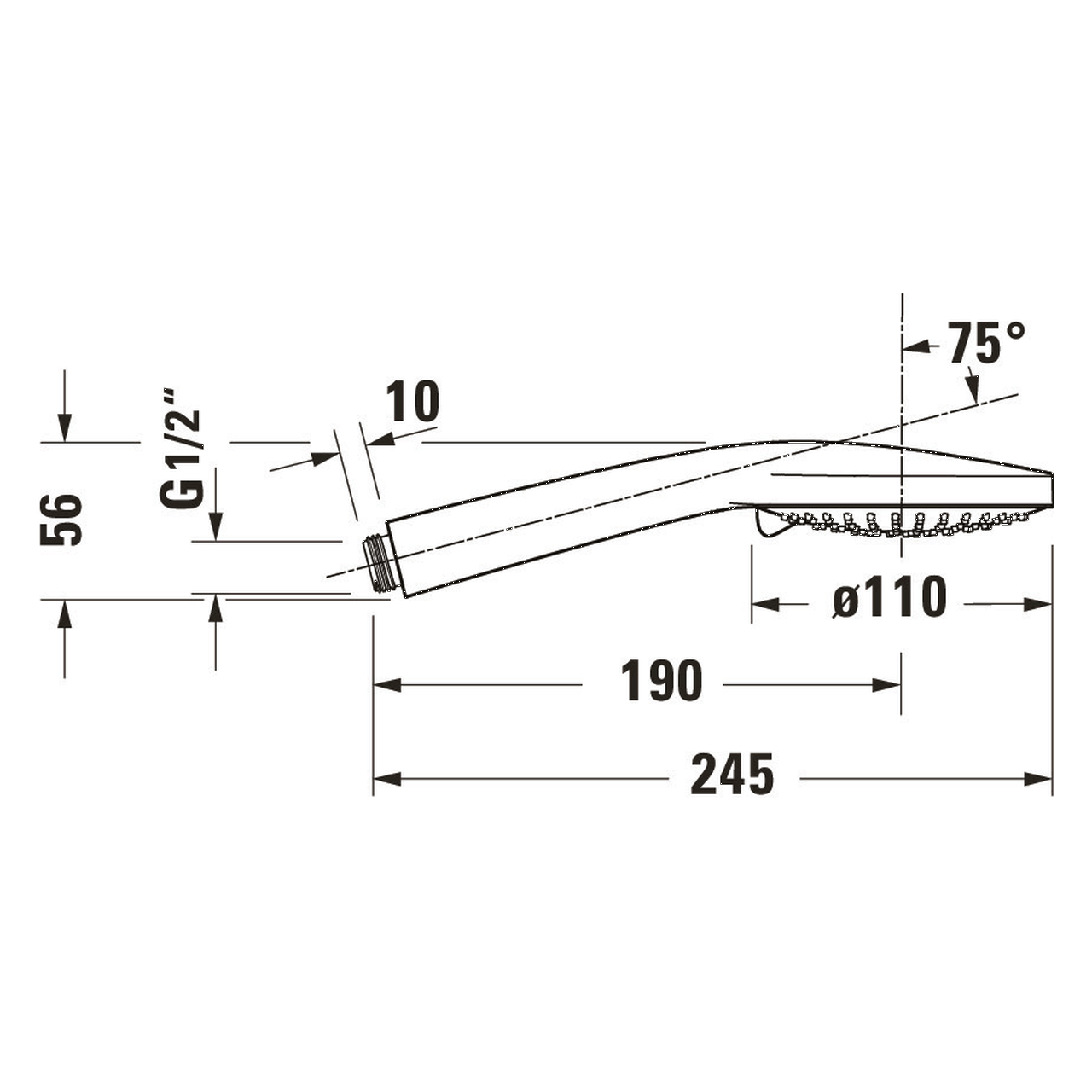 Duravit Handbrause 3jet 110 Chrom 245 mm (UV0650016010)