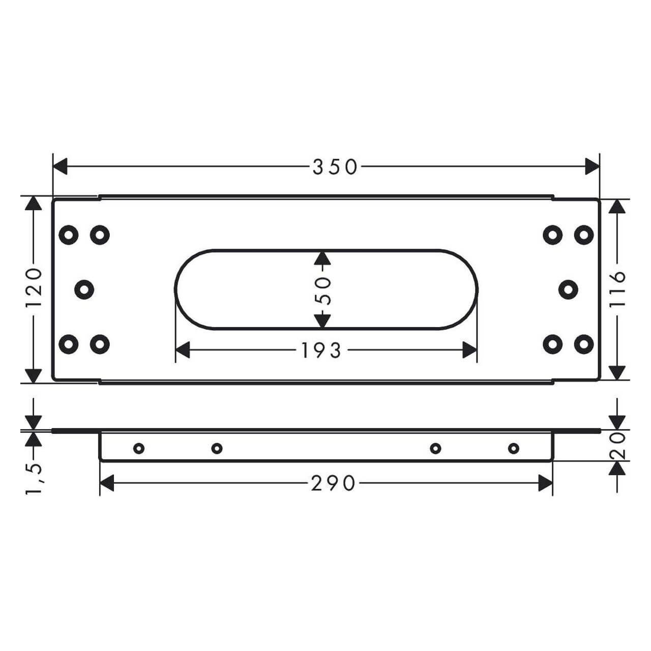 Hansgrohe Montageplatte SBox 350x120 mm (28016000)