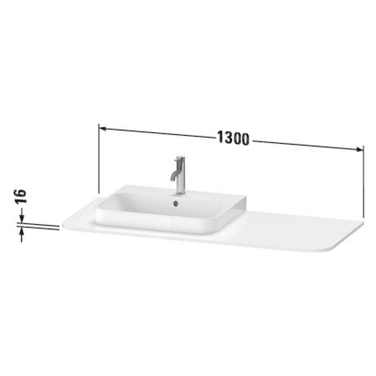 Duravit Waschtisch-Konsole Happy D.2 Plus 130x55 cm Mediterrane Eiche 1 Ausschnitt (HP031KM7171)