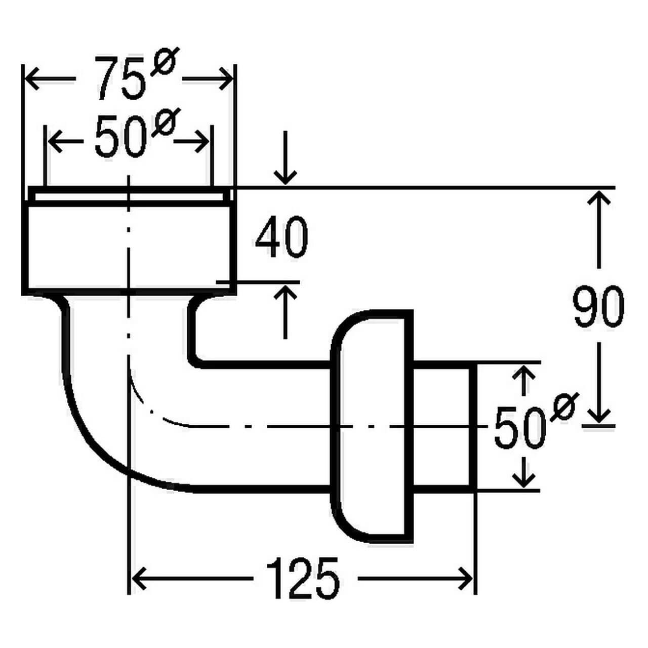 Viega Anschlussbogen 3228 DN 50 x 50 x 125 mm für Urinalbecken Weiß (108212)