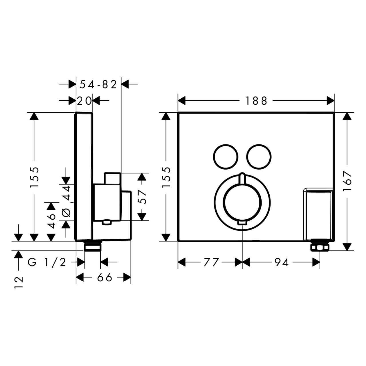 Hansgrohe Thermostatarmatur mit Halter ShowerSelect Chrom (15765000)