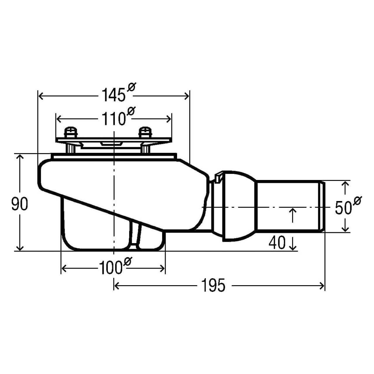 Viega Wannenablauf Tempoplex Plus DN 50x90 Weiß (559991)