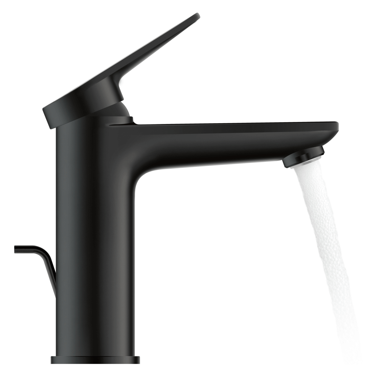 Duravit Waschtischarmatur M Wave Schwarz matt 122 mm mit Zugstangen-Ablaufgarnitur (WA1020001046)