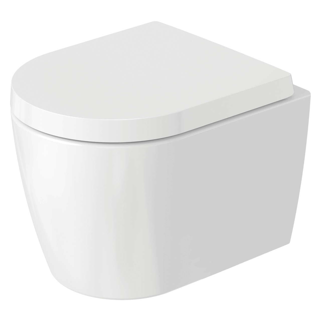 Duravit Wand-Tiefspül-WC Compact Me by Starck, 37x48 cm, Rimless, Weiß/Weiß Seidenmatt, WonderGliss