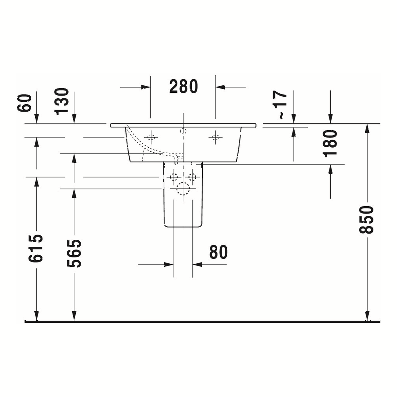 Duravit Möbelwaschtisch Me by Starck 63x49 cm Weiß WonderGliss (23366300001)