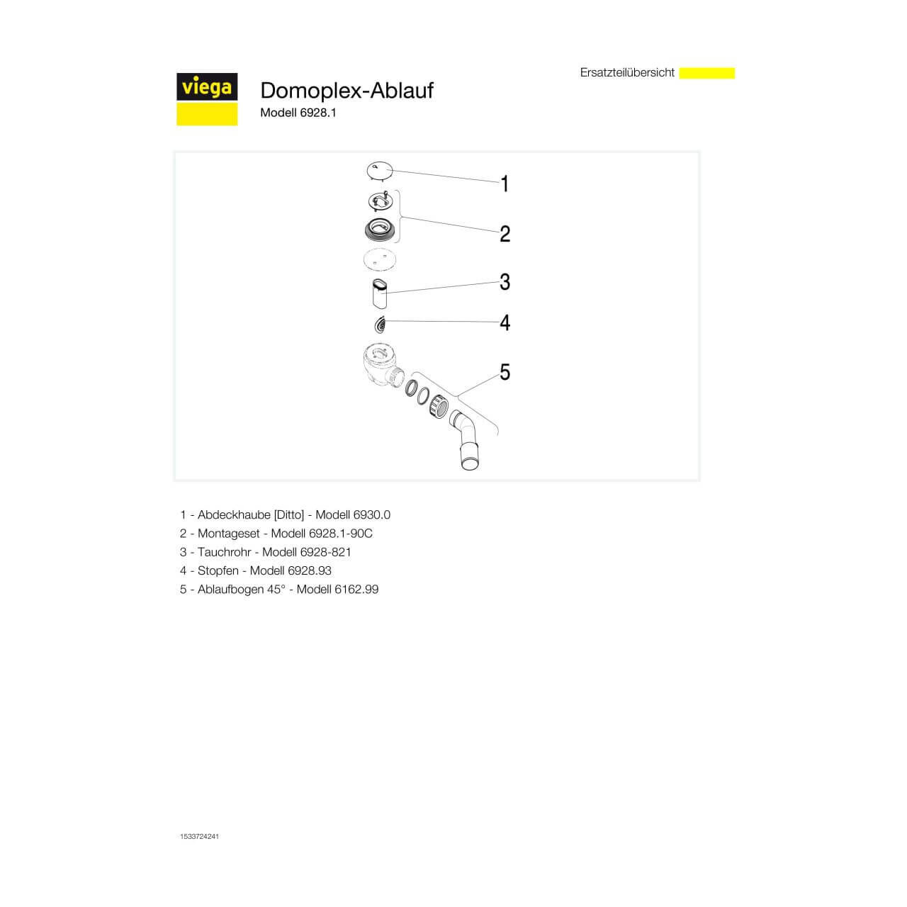 Viega Wannenablauf Domoplex DN 40/50 Kunststoff (130817)