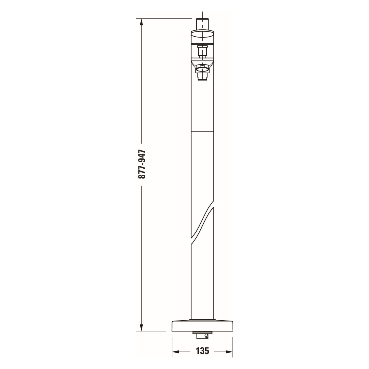 Duravit Badewannenarmatur Wave Bodenstehend Chrom 225 mm (WA5250000010)