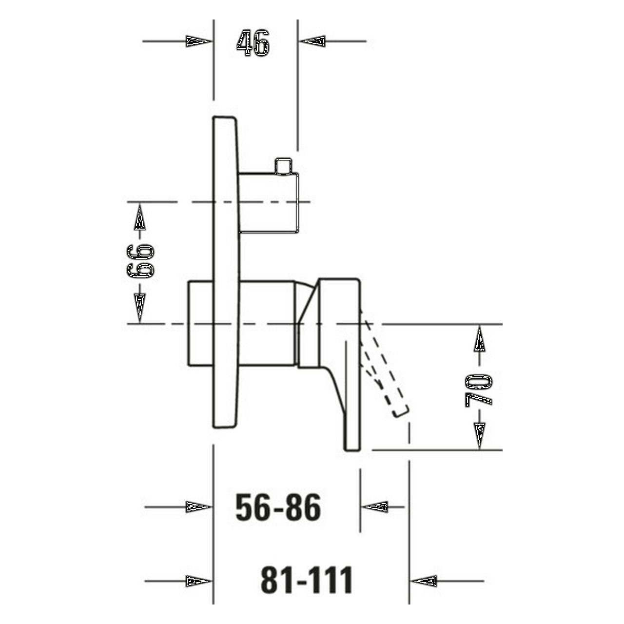 Duravit Brausearmatur Tulum UP Chrom mit Umstellung (TU4210012010)