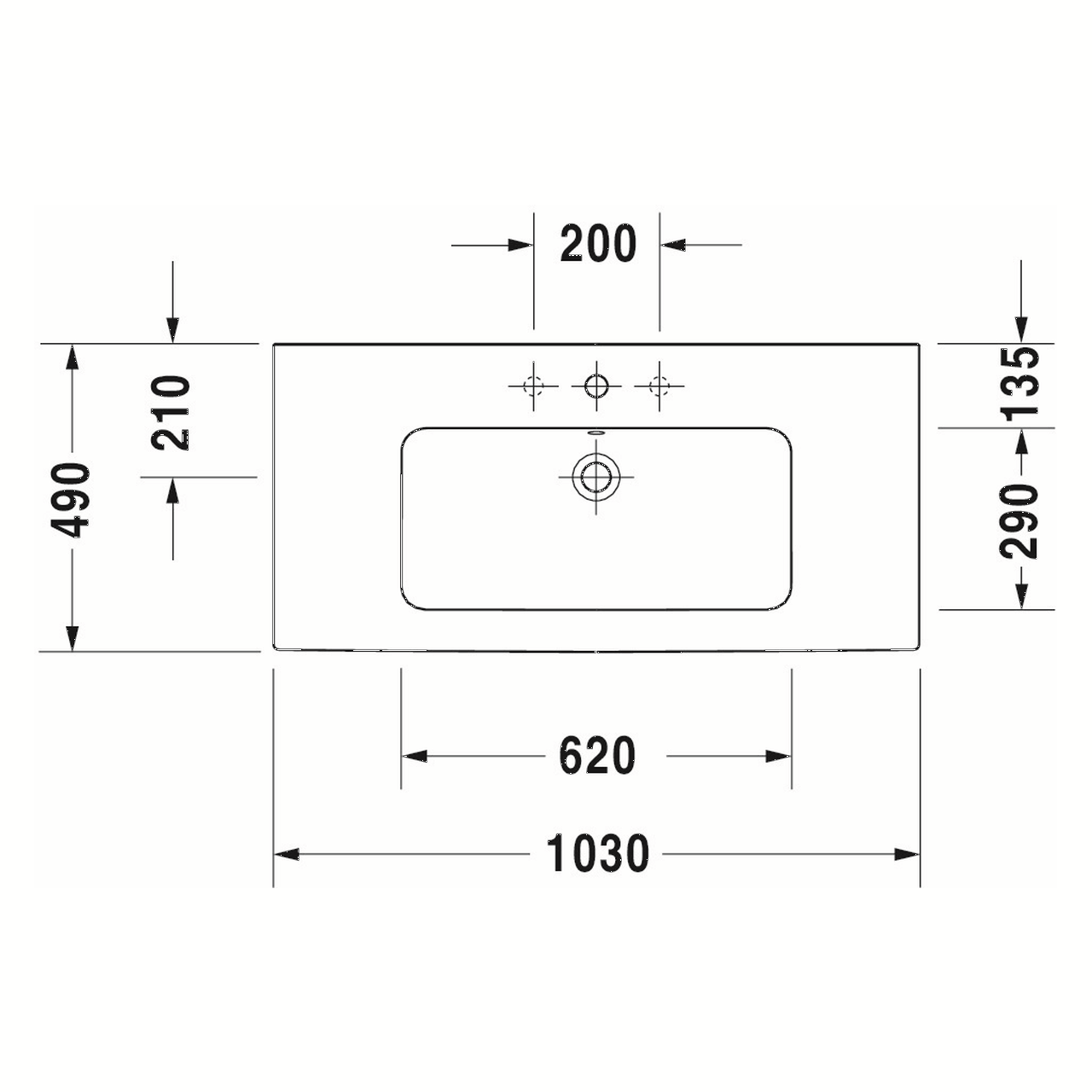 Duravit Möbelwaschtisch Me by Starck 103x49 cm Weiß WonderGliss (23361000001)