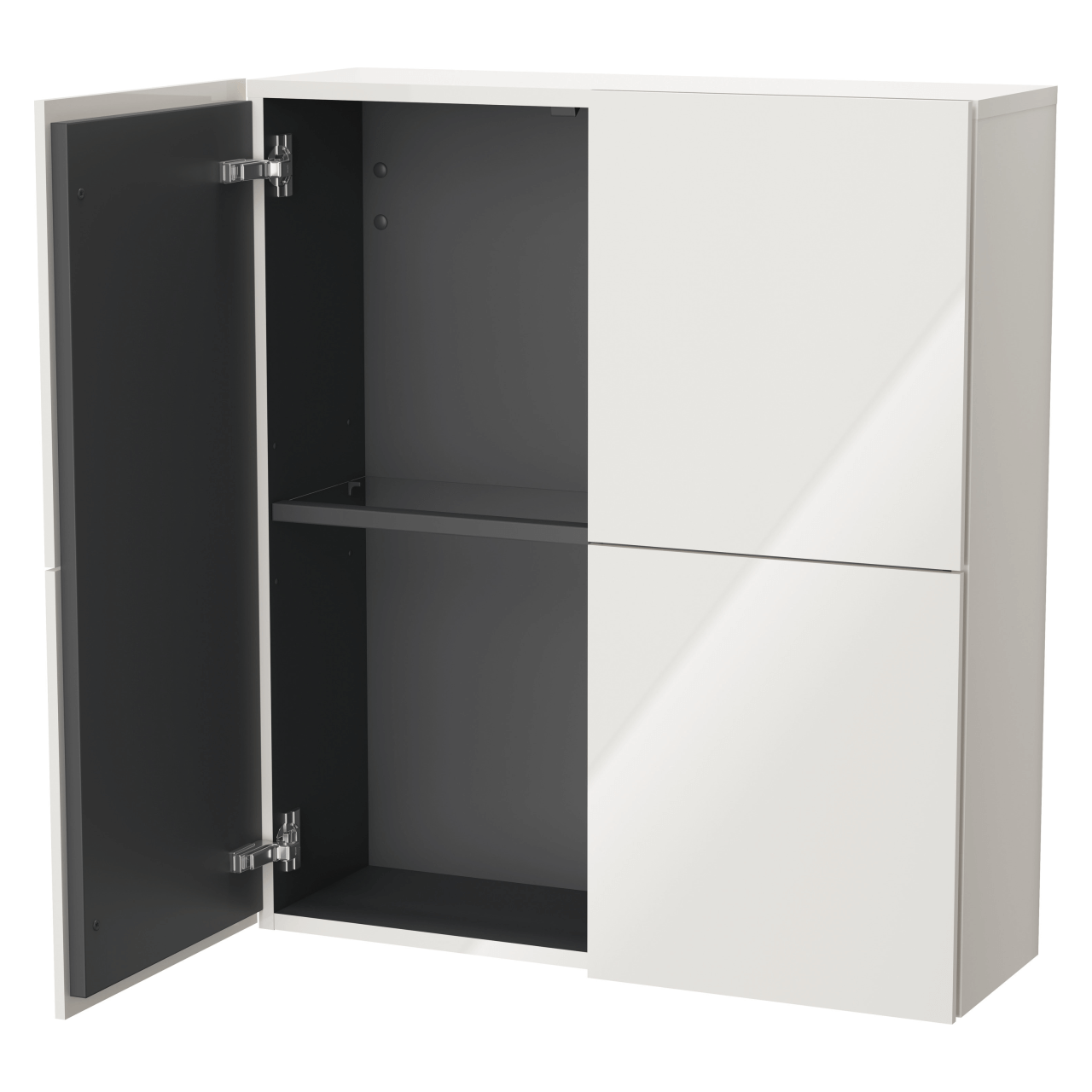 Duravit Halbhochschrank L-Cube, 70 cm, weiß hochglanz, 2 Türen