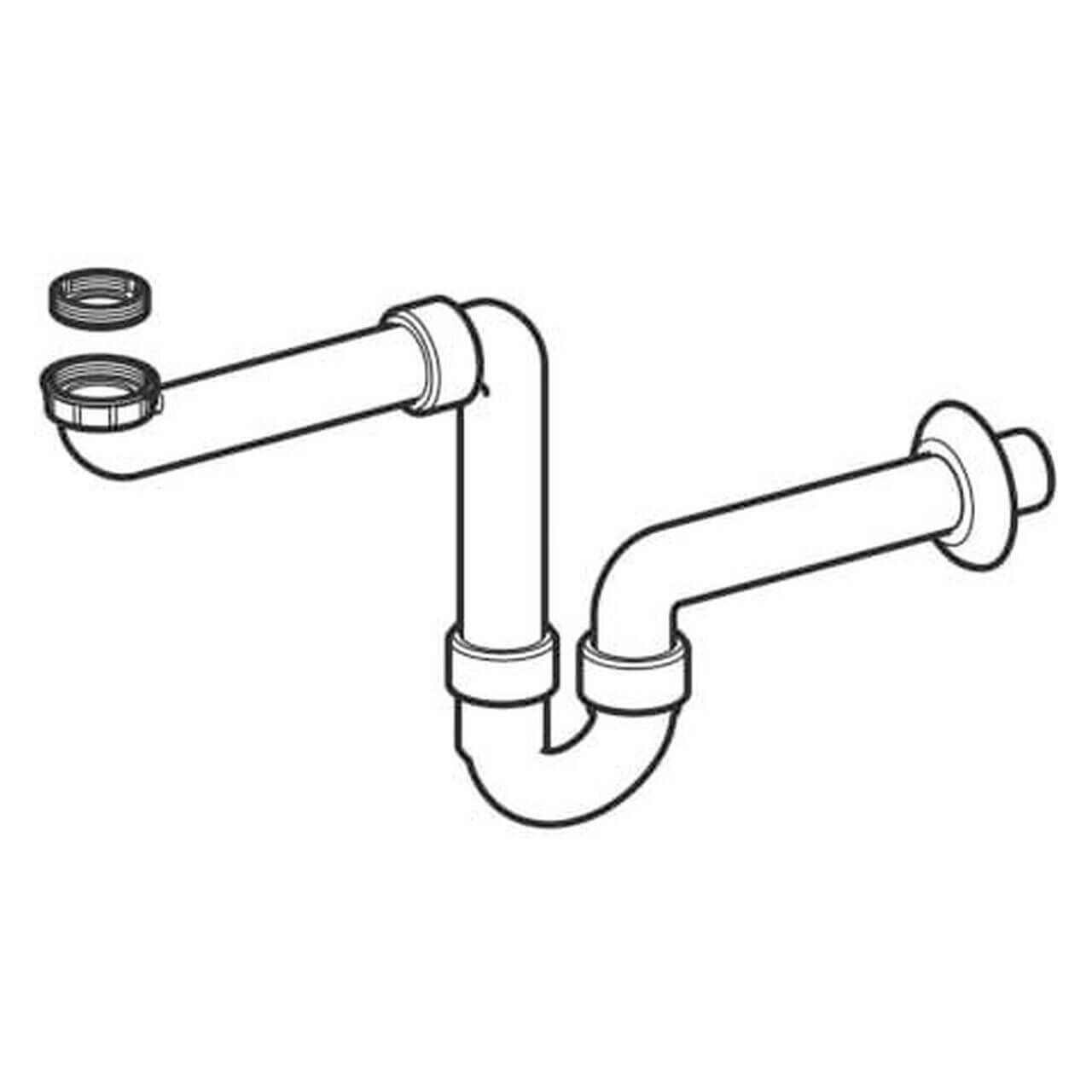 Geberit Rohrbogen G1 1/2 x 1 1/4 x 40 mm Raumsparmodell Weiß (151107111)