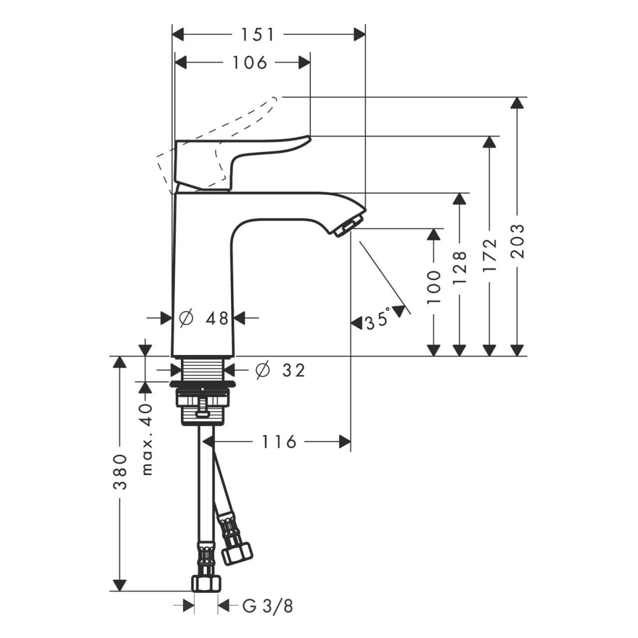 Hansgrohe Waschtischarmatur Metris 110 Chrom (31084000)