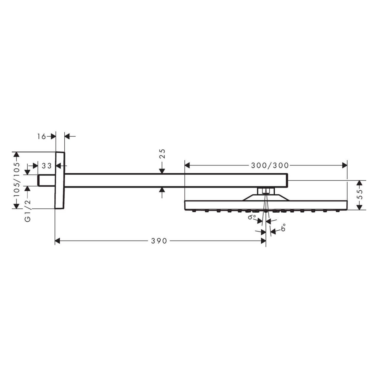 Hansgrohe Kopfbrause Raindance 300 mm Chrom (26238000)