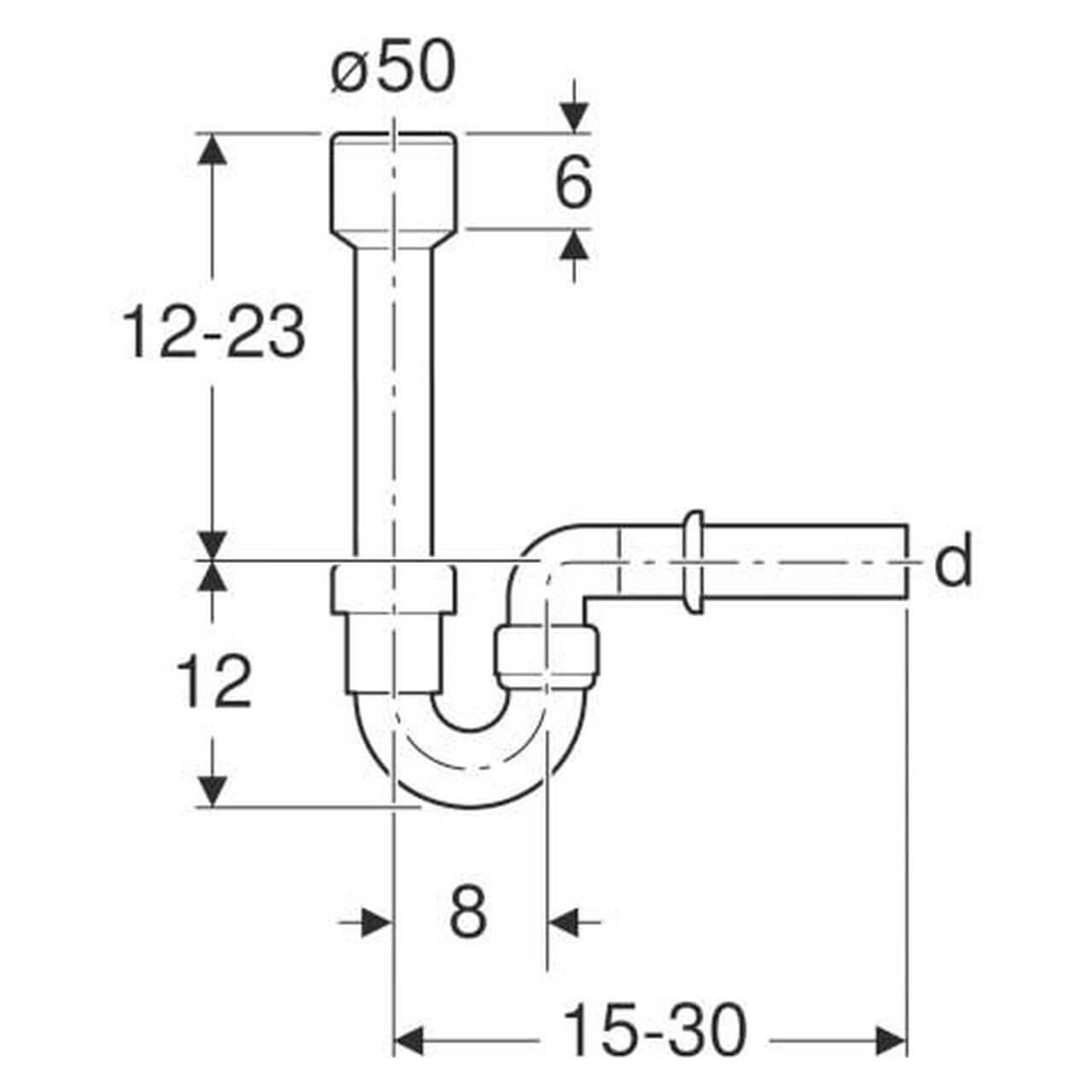 Geberit Röhrengeruchsverschluss Ø 50 mm für Ausgussbecken Weiß (152701111)