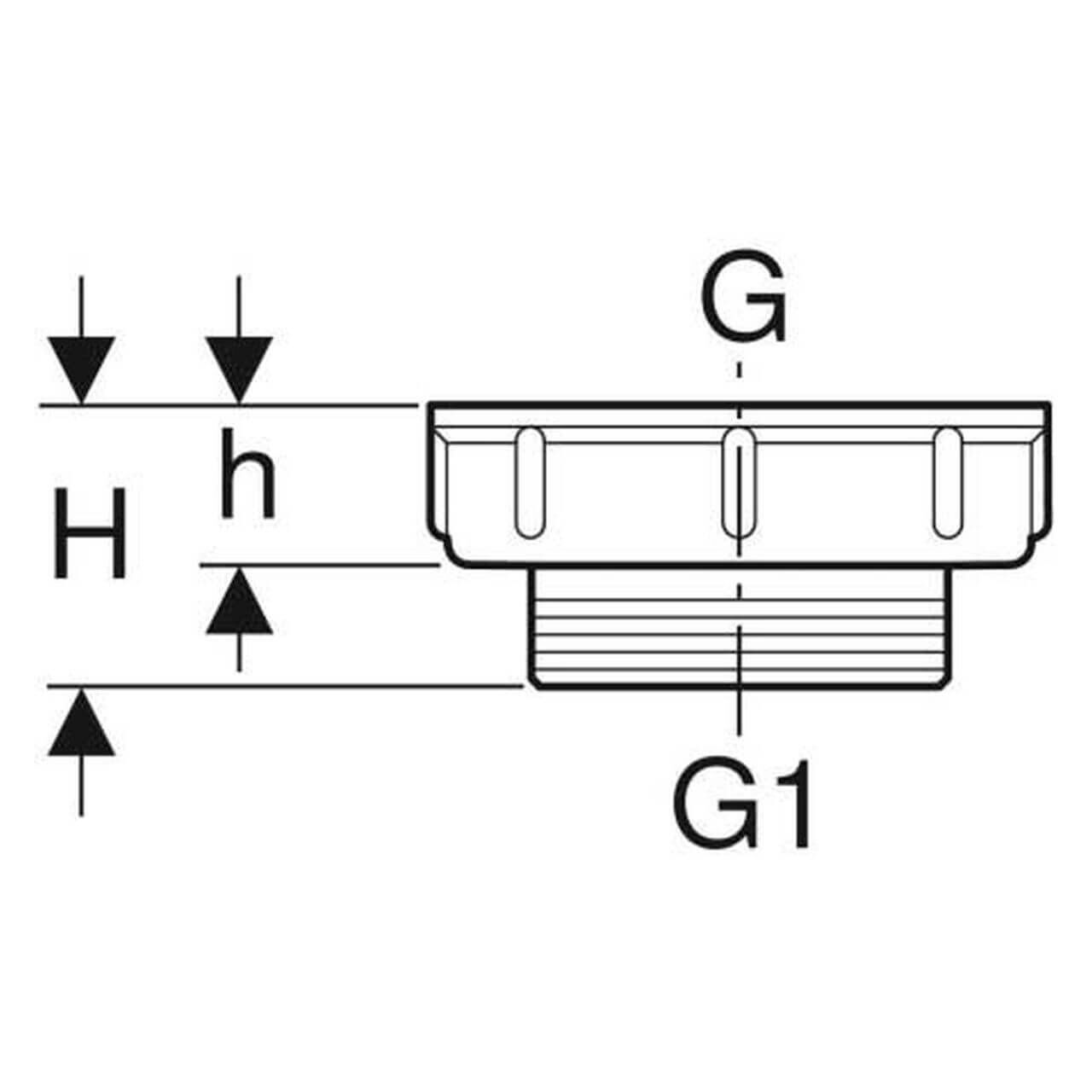 Geberit Reduzierring G2 x G1 1/2 mit Flachdichtung Weiß (213906111)