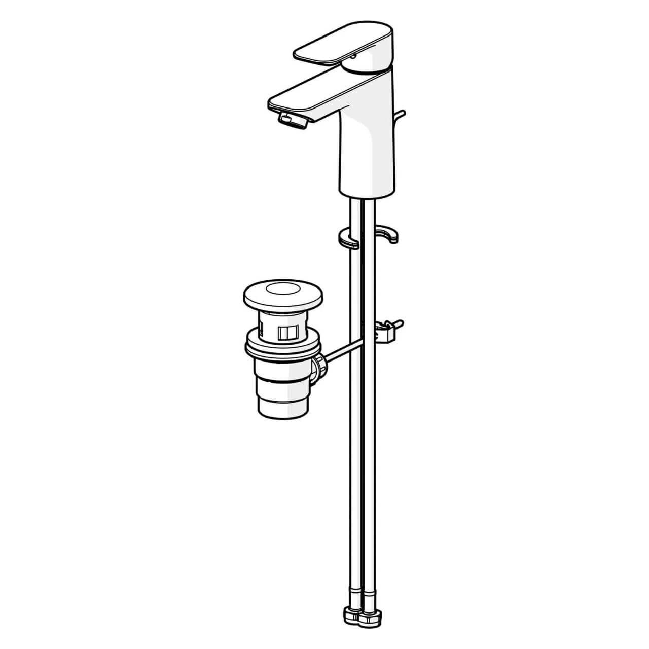 Hansa Waschtischarmatur Hansabasic XL Chrom DN 15 mit Ablaufgarnitur (55502203)