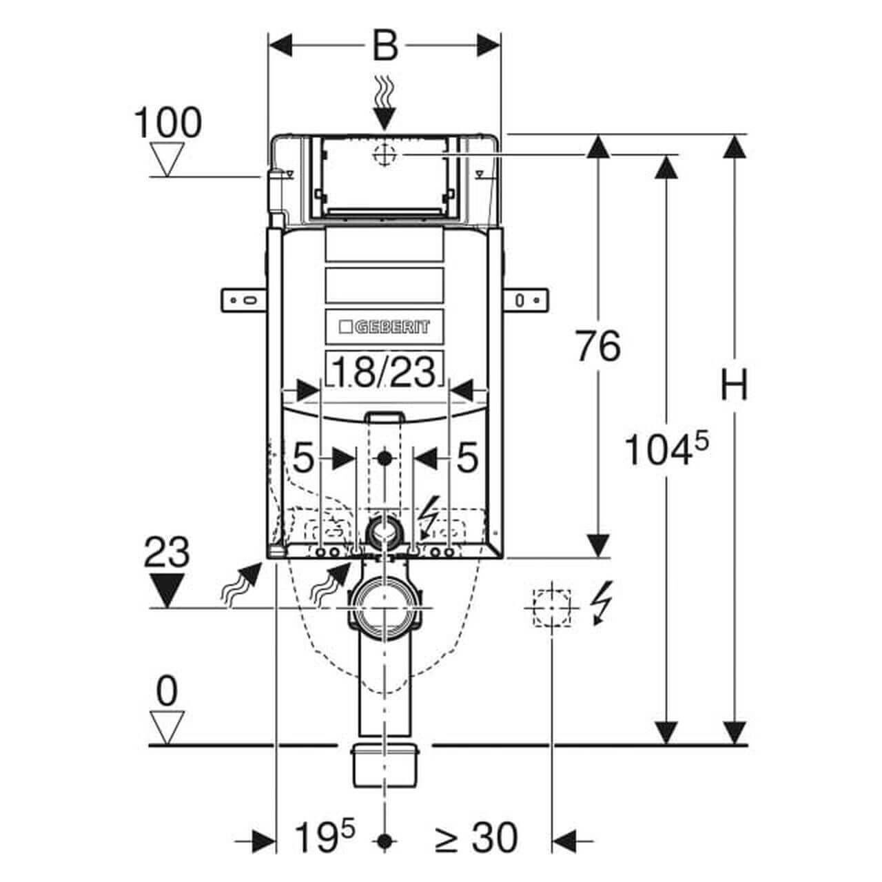 Geberit Wand-WC-Element Kombifix BH 108 cm mit Sigma UP-Spülkasten (110300005)