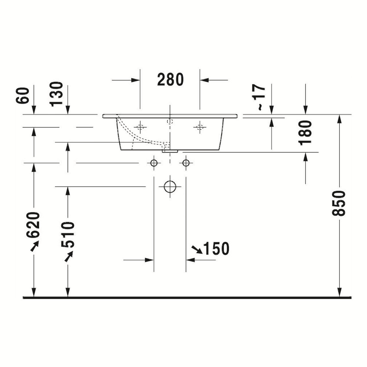 Duravit Möbelwaschtisch Me by Starck 63x49 cm Weiß WonderGliss (23366300001)