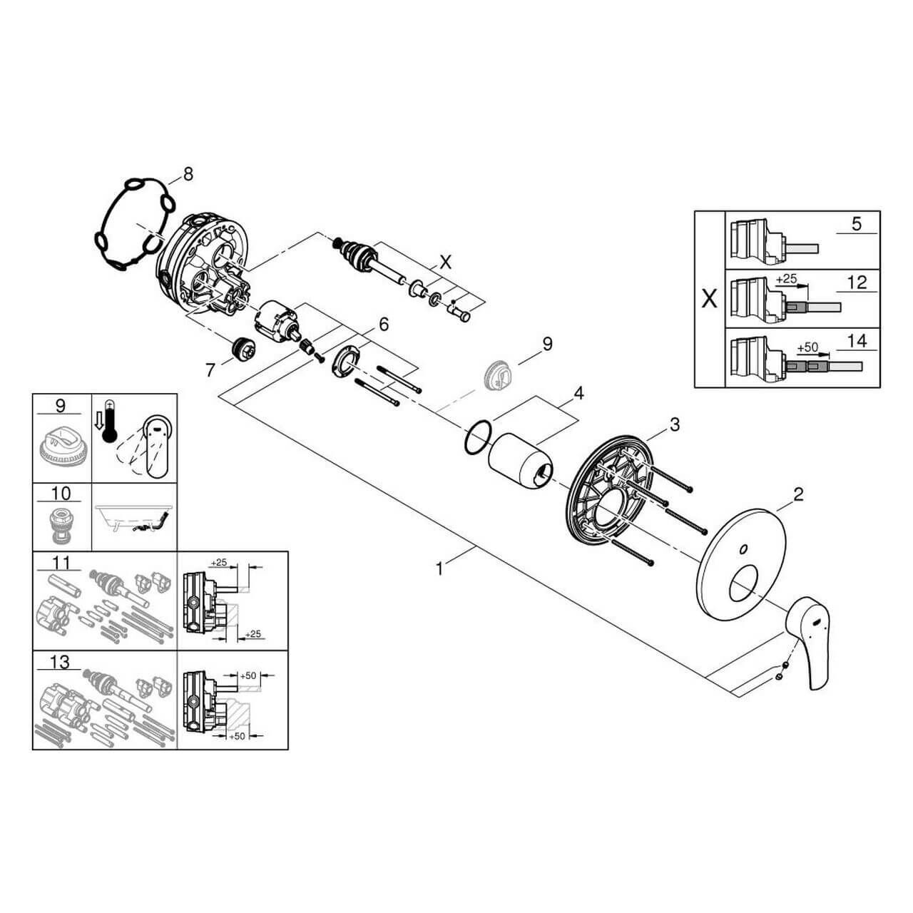 Grohe Badarmatur Eurosmart Chrom (24043003)