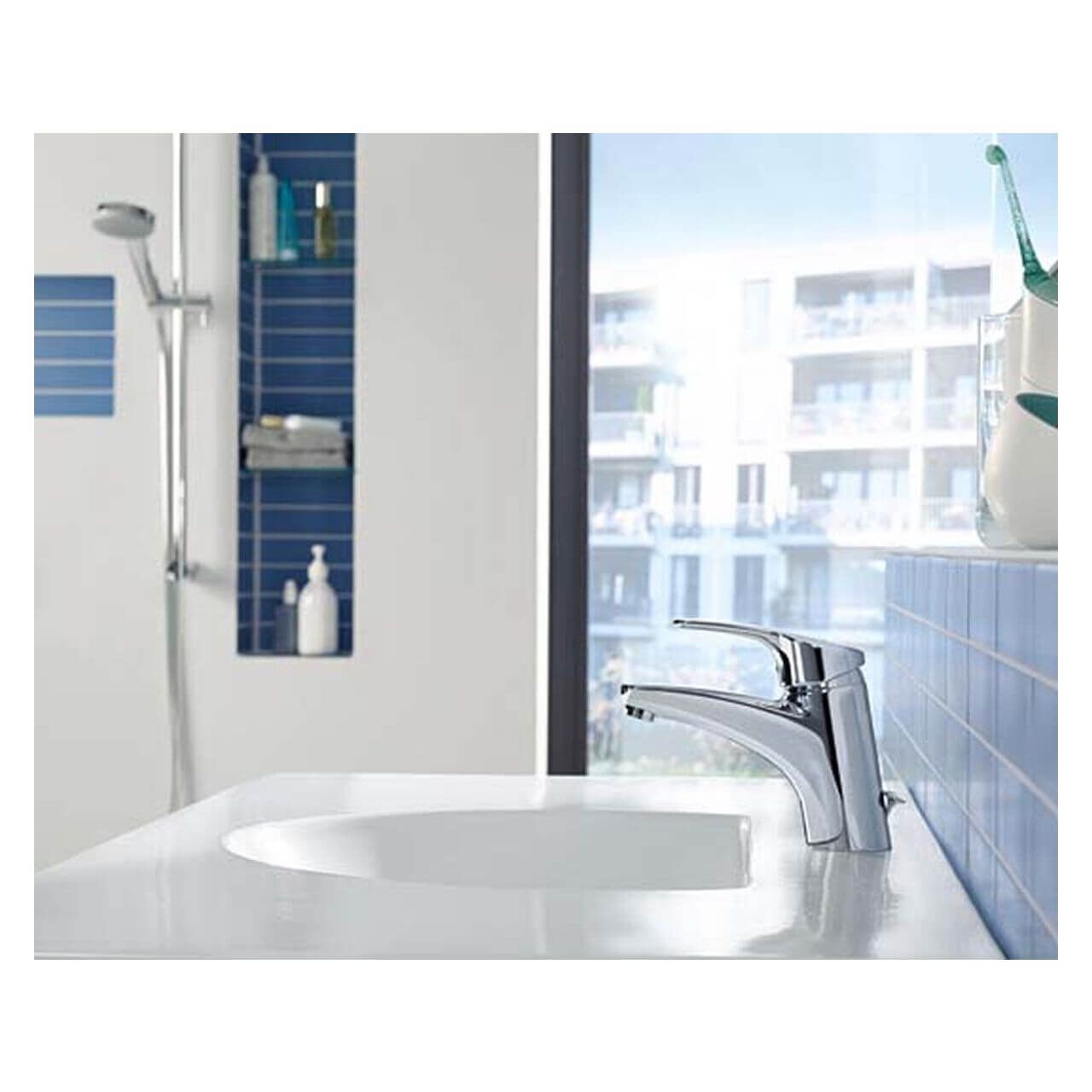 Hansa Waschtischarmatur Hansamix Chrom DN 15 mit Ablaufgarnitur (01092183)