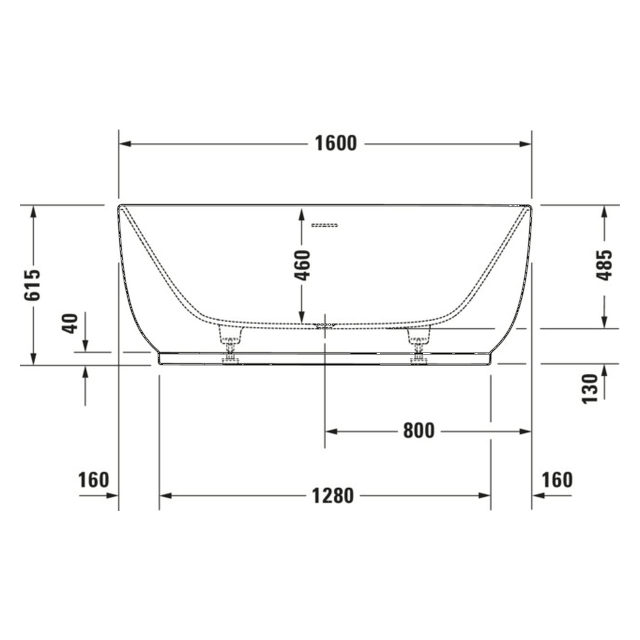 Duravit Oval-Badewanne Luv 160x75 cm freistehend matt Weiß (700461000000000)