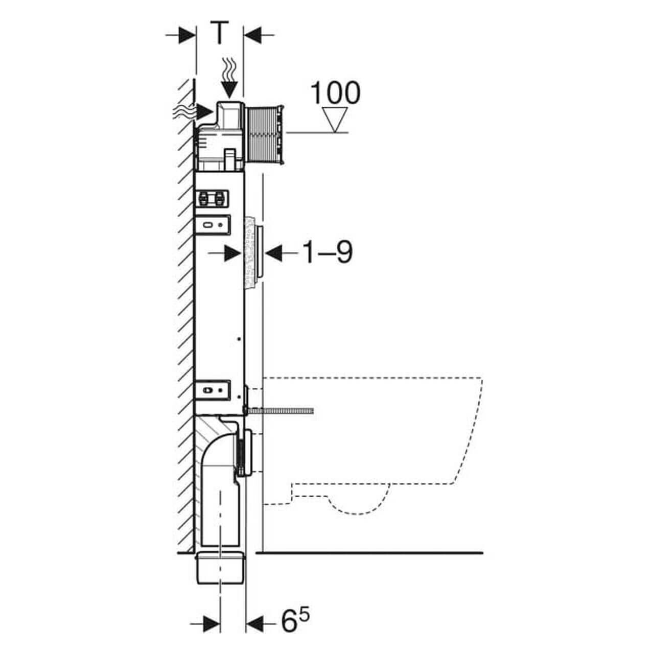 Geberit Wand-WC-Element Kombifix BH 108 cm mit Sigma UP-Spülkasten (110300005)