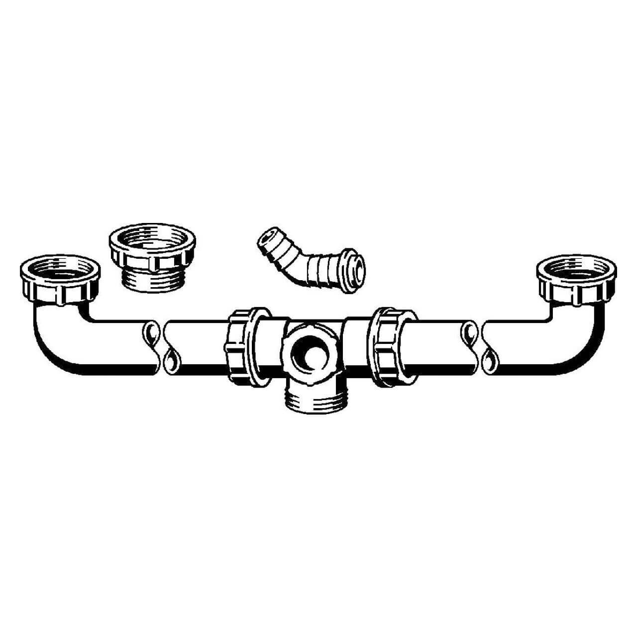 Viega Ablaufverbindung G 1 1/2 x 180–600 mm Weiß (113063)
