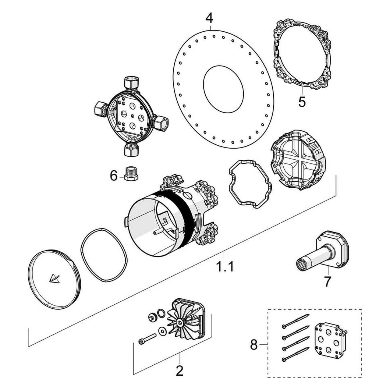 Hansa Grundkörper Hansabluebox UP 1/2" ohne Vorabsperrung DN 15  (80000000)
