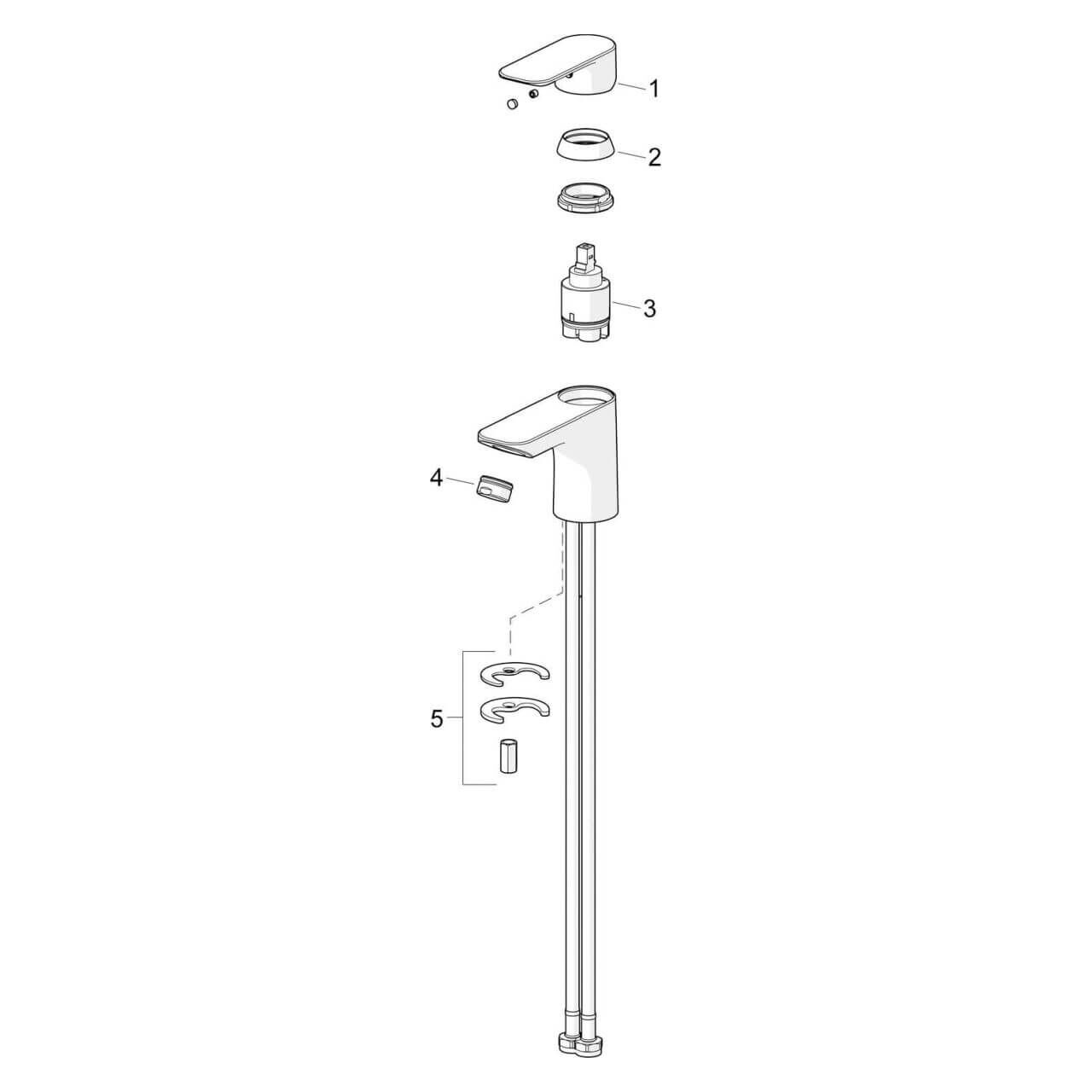 Hansa Waschtischarmatur Hansabasic XL Chrom DN 15 mit Ablaufgarnitur (55502203)