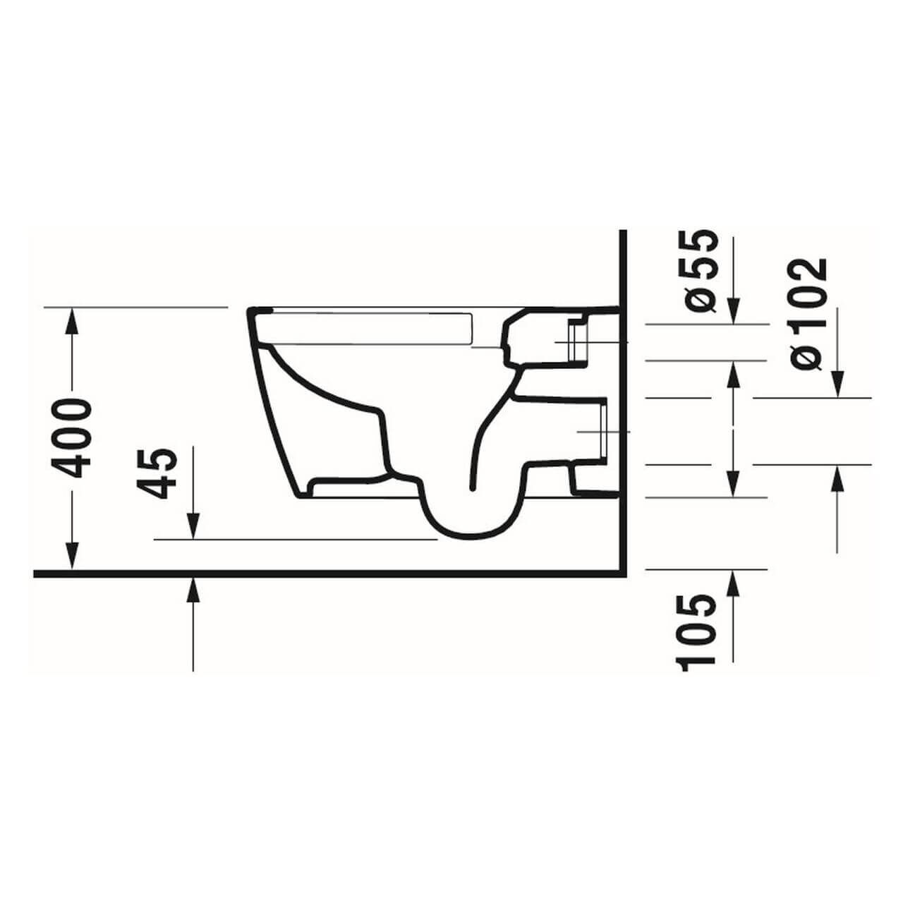 Duravit Wand-Tiefspül-WC Set Me by Starck Rimless Weiß (45290900A1)