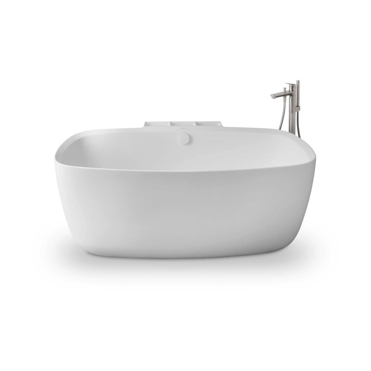 Duravit Badewannenarmatur Wave, bodenstehend, Edelstahl gebürstet, 225 mm Ausladung