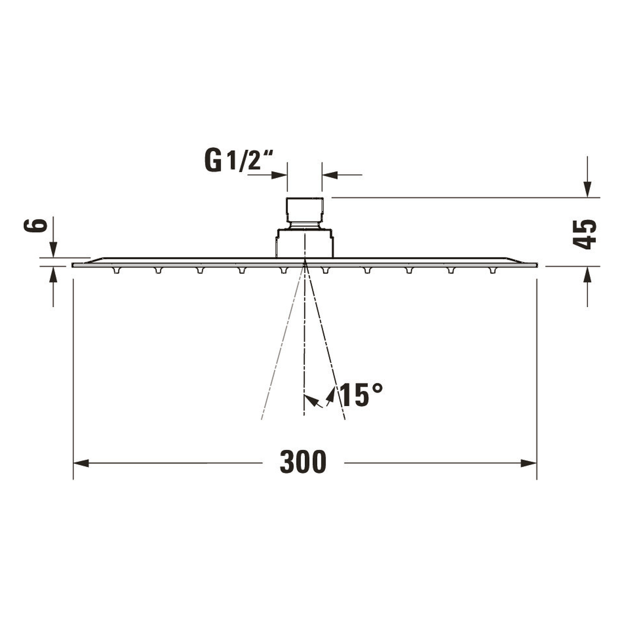 Duravit Kopfbrause 1jet 300 mm Chrom 300x300 mm (UV0660031010)