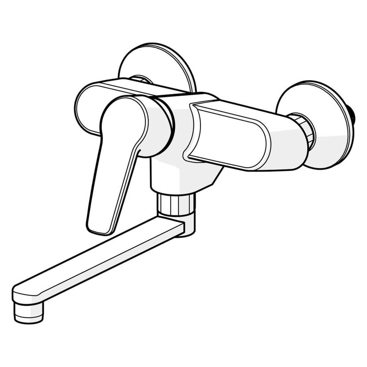 Hansa Spültisch-Wandeinhebelmischer Hansapolo Chrom DN 15 (51622193)